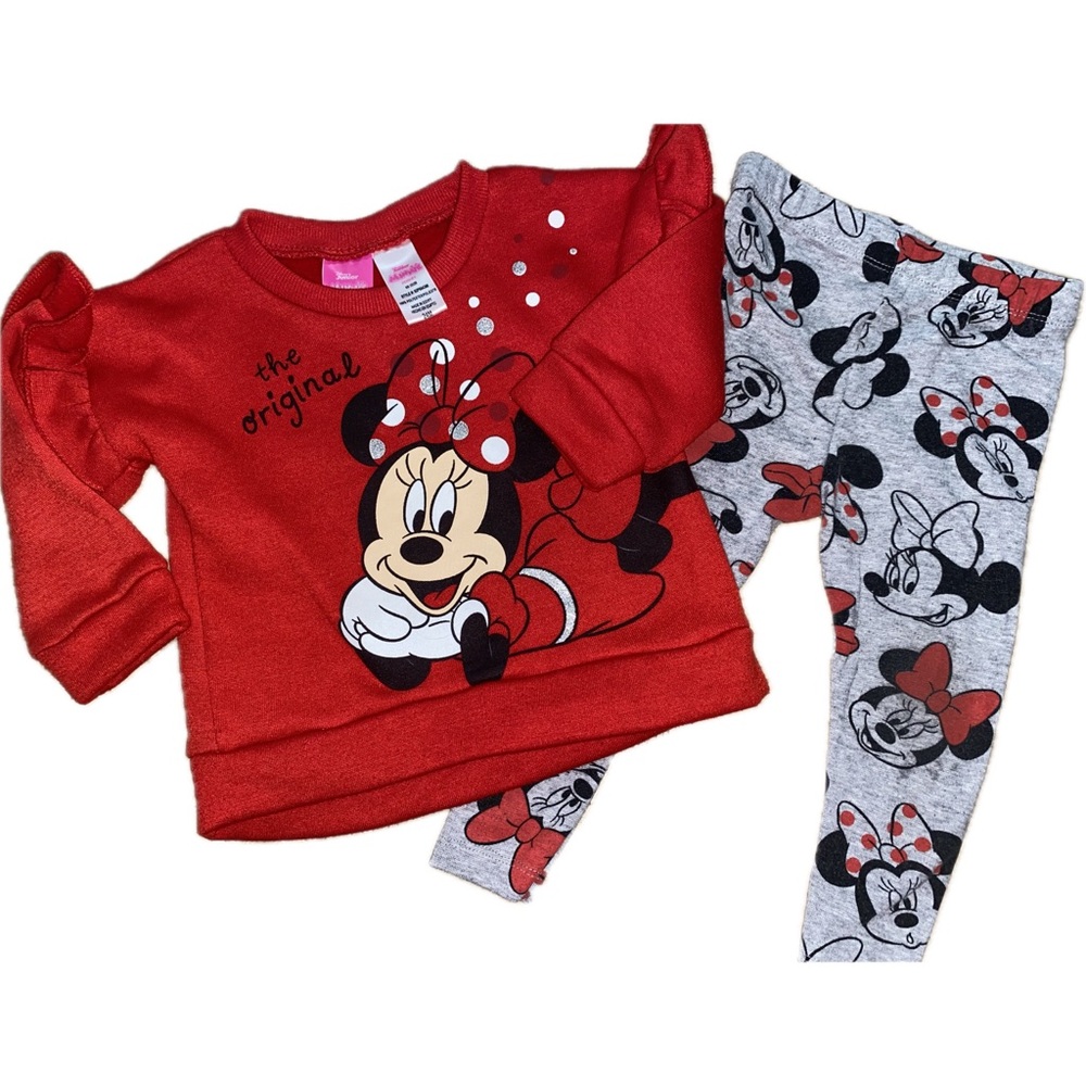 24 Months Disney Minnie Mouse Red Sweater & Leggings Set